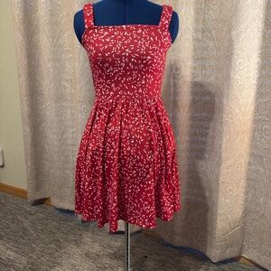 Chic Red Patterned Mini Dress